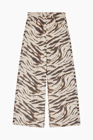 GANNI Print Denim Lari Jeans A1190001 – Egret — produktfoto
