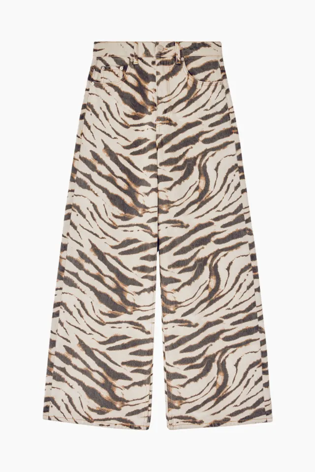 GANNI Print Denim Lari Jeans A1190001 – Egret — produktfoto