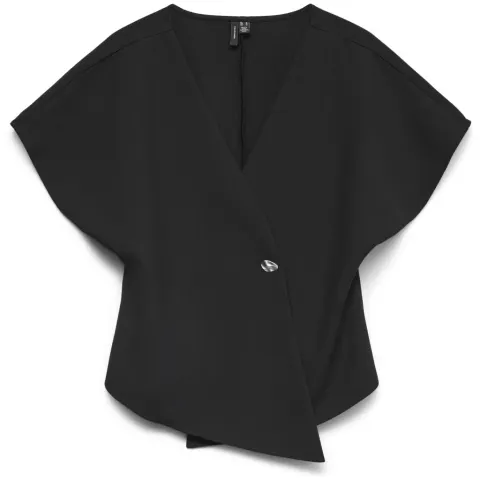 Vero Moda Top Vmsonja – Black SILVER BUTTON — produktfoto