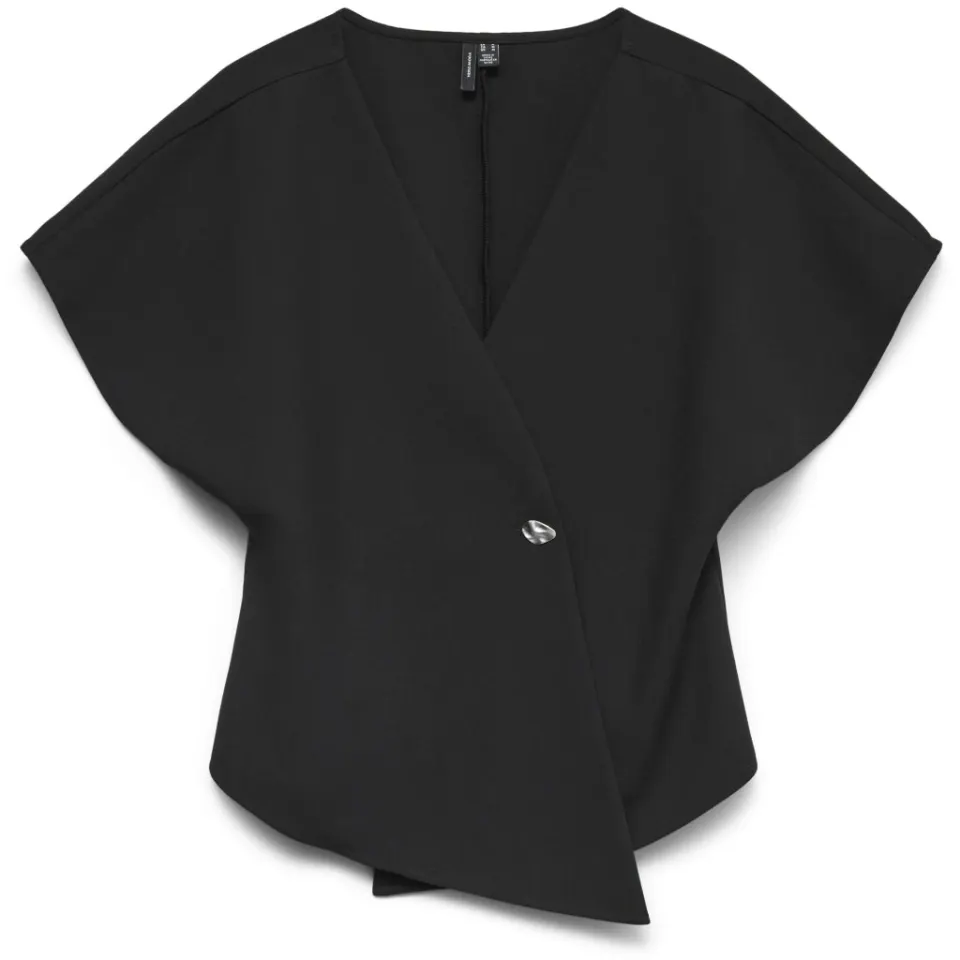 Vero Moda Top Vmsonja – Black SILVER BUTTON — produktfoto