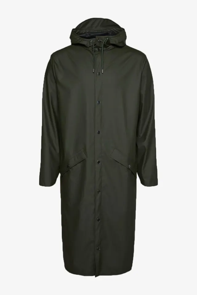 Rains Longer Jacket W3 – grøn — produktfoto