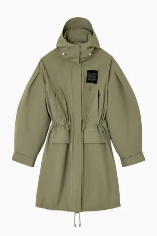 GANNI Ripstop Tri-Layer Parka Coat W1013 – Kalamata — produktfoto