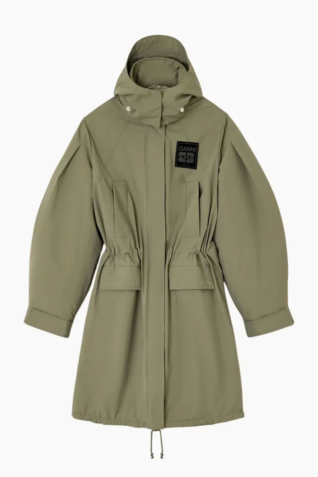 GANNI Ripstop Tri-Layer Parka Coat W1013 – Kalamata — produktfoto