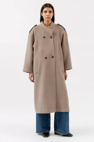 H2O Fagerholt Aunty Coat – Brown Melange — produktfoto