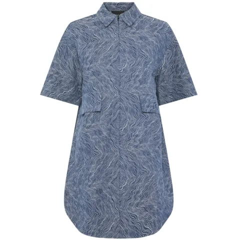 Pieces kjole Pcjennifer – Medium Blue Denim Jaquard — produktfoto