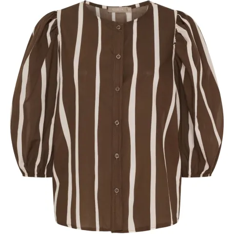 Marta du Château bluse MdcEvelina 58130M – Brown Stripe — produktfoto