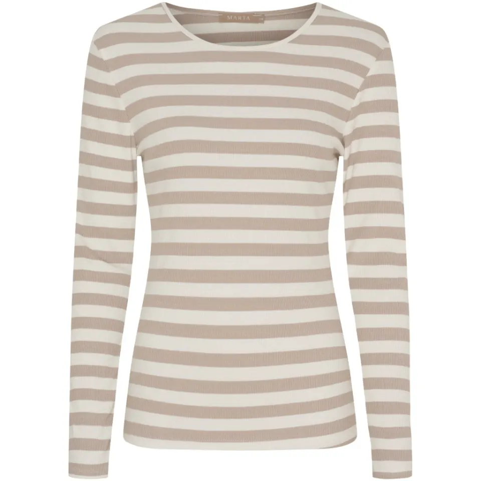 Marta du Château langærmet t-shirt MdcBegonia 7702 – Beige Melange — produktfoto
