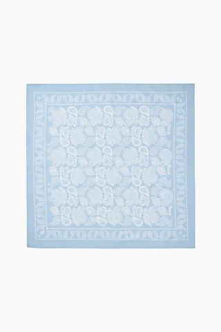 Mads Nørgaard Soft Cotton Paisley Scarf Solid – Cashmere Blue — produktfoto