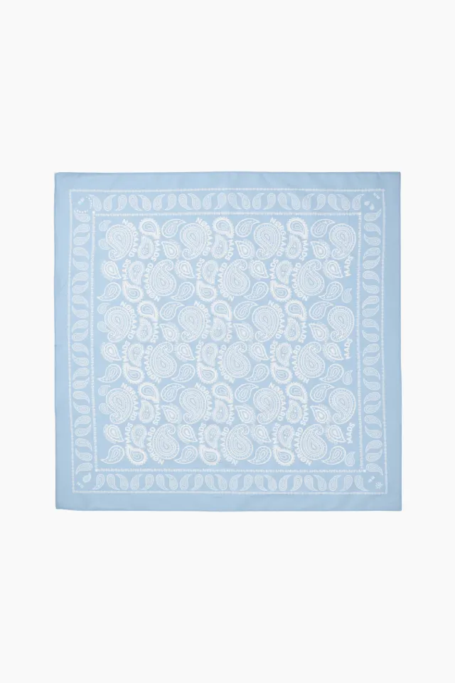 Mads Nørgaard Soft Cotton Paisley Scarf Solid – Cashmere Blue — produktfoto
