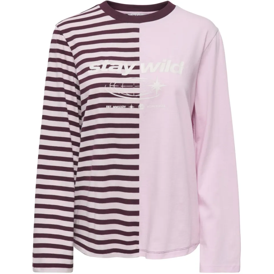 ONLY bluse Onlava – Chalk Pink WINDSOR WINE STRIPES/ CD TEXT — produktfoto
