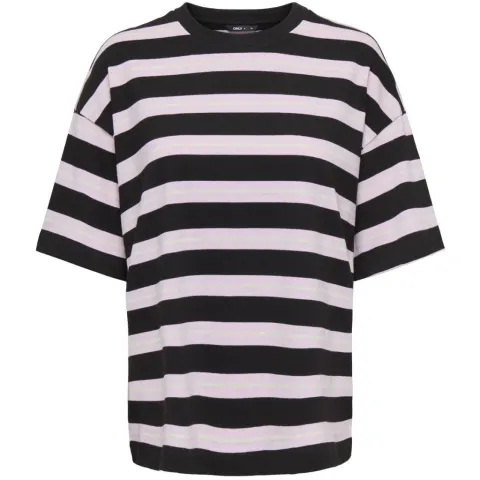 ONLY top Onllisa – Black Bean PINK LADY/ WHITE — produktfoto