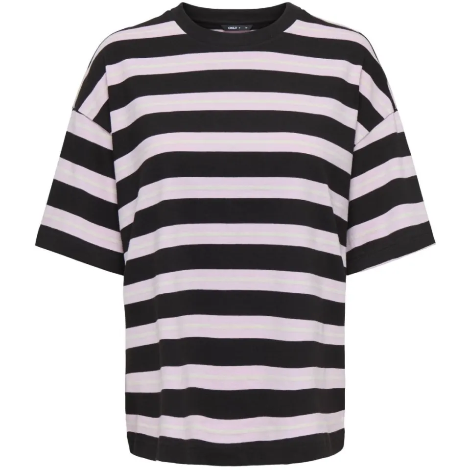 ONLY top Onllisa – Black Bean PINK LADY/ WHITE — produktfoto
