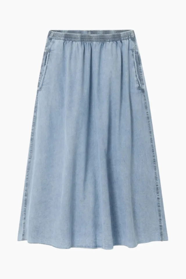 American Vintage Paybou Women's Skirt – Blue Snow — produktfoto
