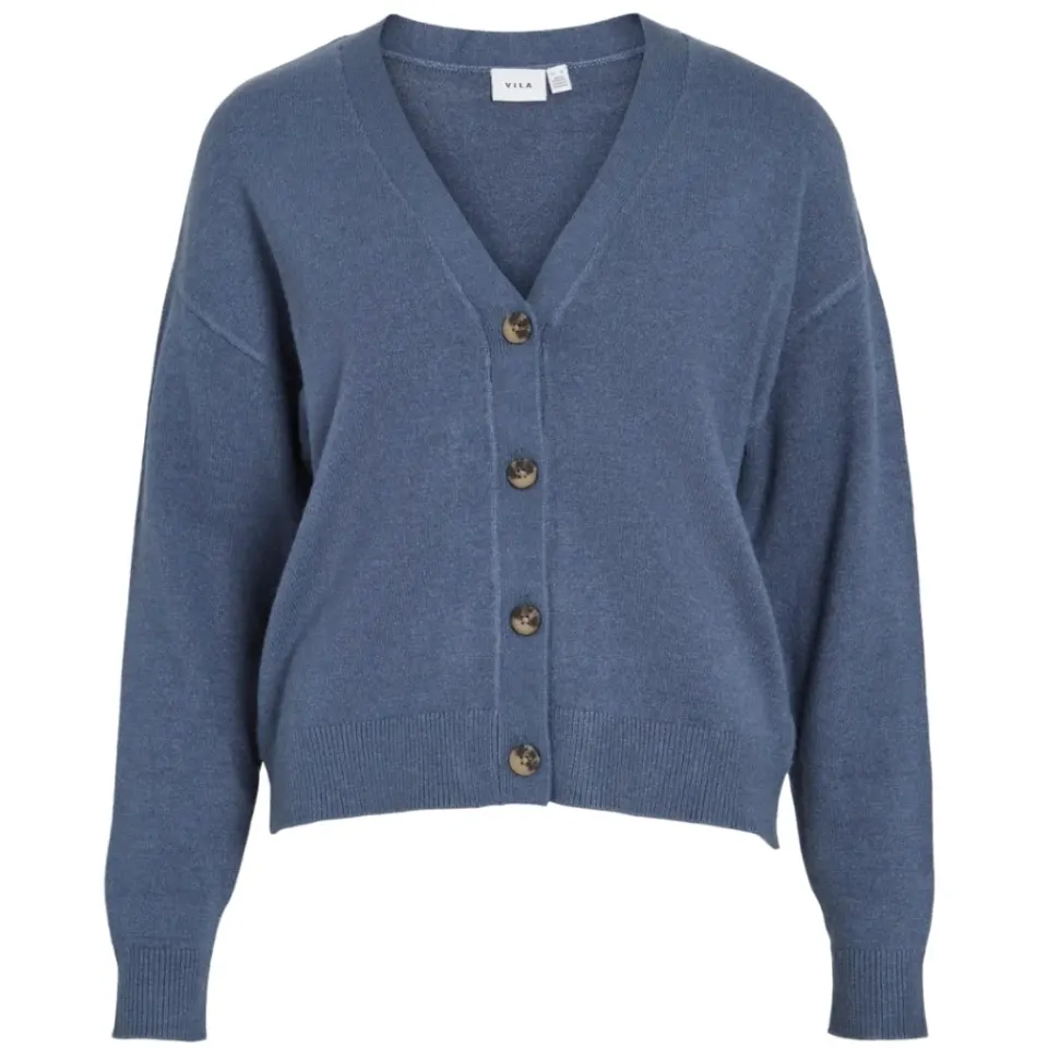 VILA Cardigan Viril – Vintage Indigo Dark Melange — produktfoto