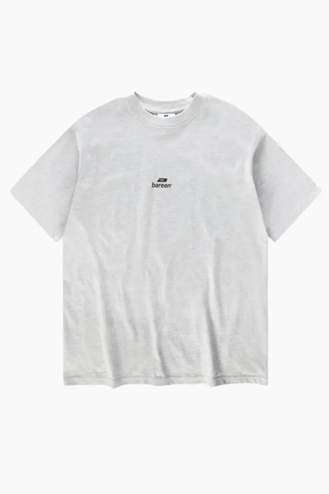 bareen Box Fit T-Shirt Logo – Cloudy Grey — produktfoto