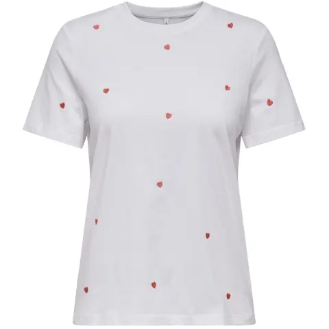 ONLY t-shirt Onlketty – Bright White HEART — produktfoto