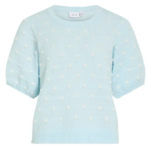 VILA t-shirt Vidottie – Nantucket Breeze WHITE DOTS — produktfoto