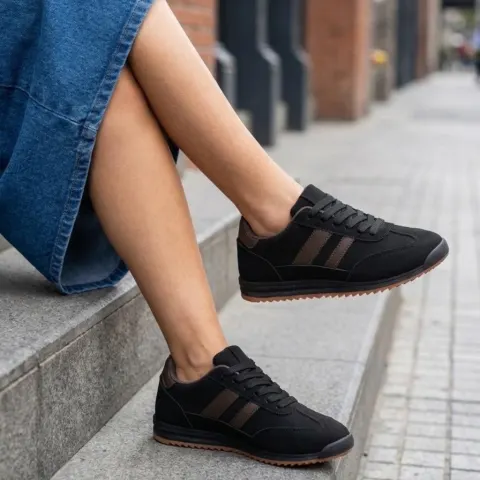 Kamelia sneakers A-130 – Black/Black — produktfoto