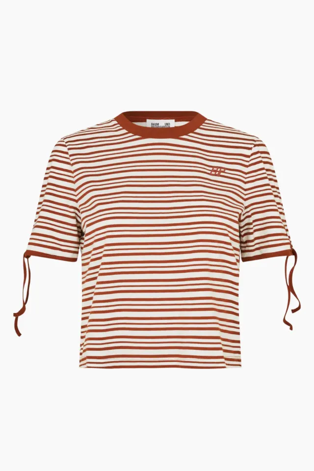 Baum und Pferdgarten Janet T-shirt – Caramel Brown Stripe — produktfoto