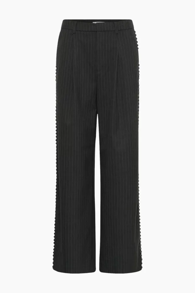 Gestuz GZlehela HW Pants – Dark Grey Pinstripe — produktfoto