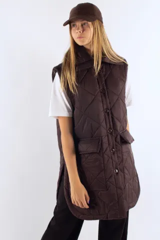 irréel FlorenceIR Quilt Vest – brun — produktfoto