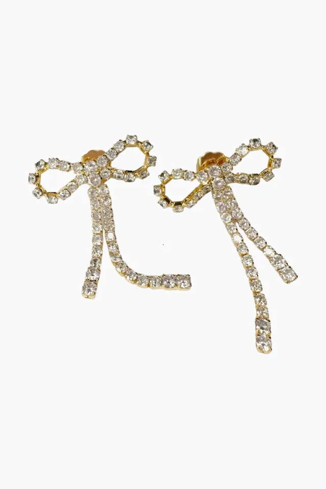 Pico Arco Large Crystal Studs – Goldplated — produktfoto