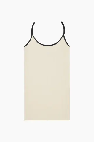 Nørgaard på Strøget NPS Strap Top Kontrast – Ecru/Black — produktfoto