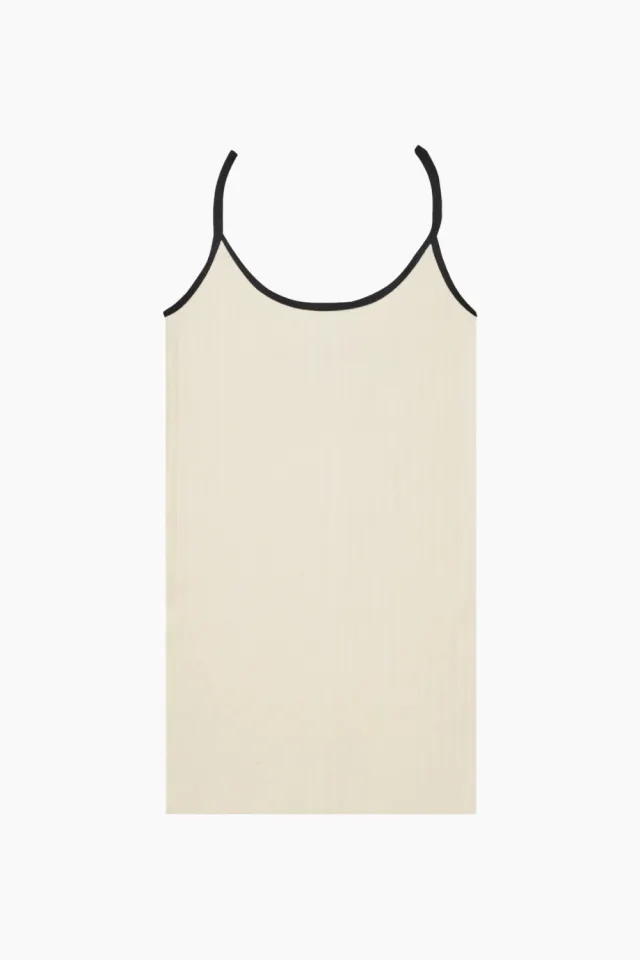 Nørgaard på Strøget NPS Strap Top Kontrast – Ecru/Black — produktfoto