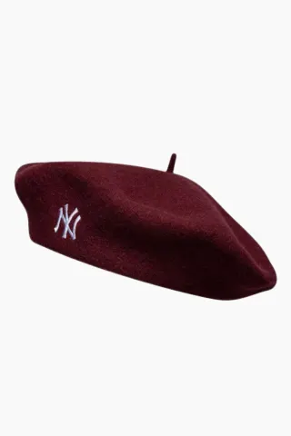 New Era Female Wool Script Beret – bordeaux — produktfoto