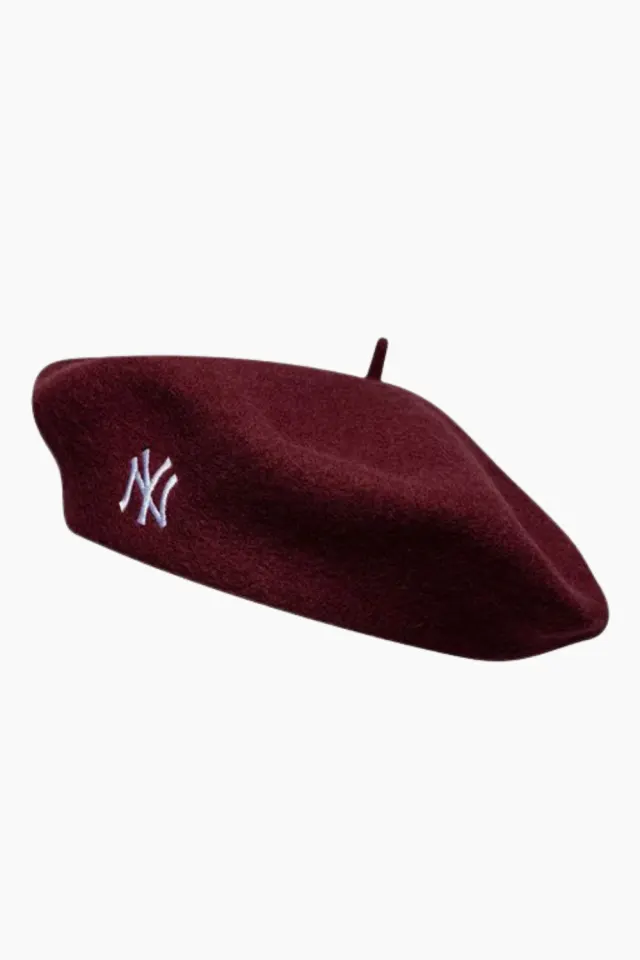 New Era Female Wool Script Beret – bordeaux — produktfoto