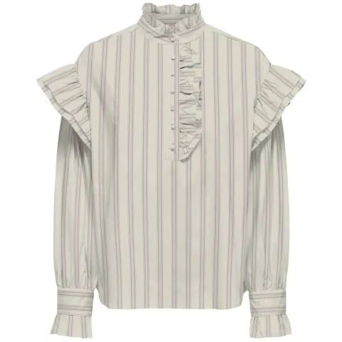 ONLY bluse Onlmalou – Bone White PINK LADY + HEDGE GREEN — produktfoto