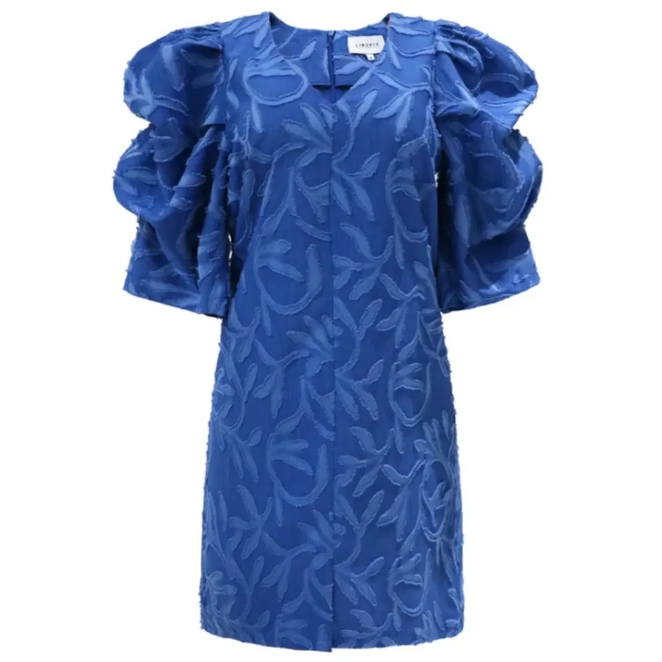 Liberté kjole Winnie – JACQUARD BLUE — produktfoto