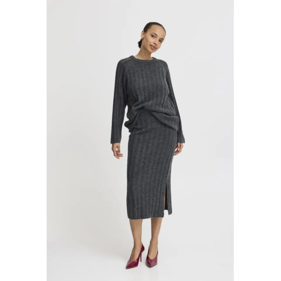 b.young nederdel Bymarianne – Dark grey melange — produktfoto