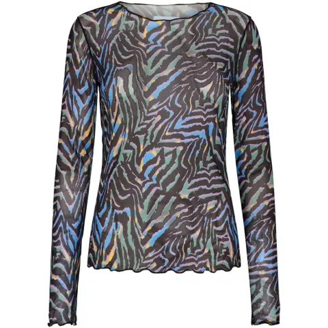 Liberté Liberte langærmet mesh top 4086 – Colorful Zebra — produktfoto