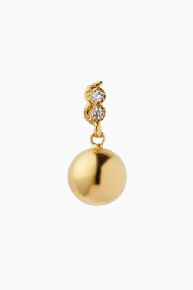STINE A Twin Flow & Disco Ball Earring – guld — produktfoto