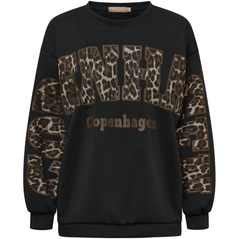 Marta du Château Sweatshirt MdcSevilla 22659Leo – Nero/Leo — produktfoto