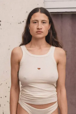 Baserange Heart Tank Cotton Rib – Undyed — produktfoto