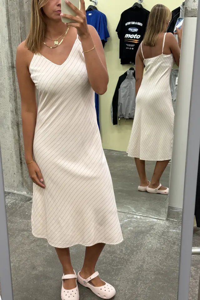 H2O Fagerholt Mallorca Dress – Dusty Rose Stripe — produktfoto