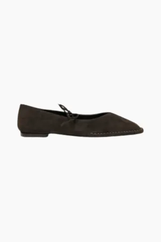 Alohas Sway Suede Coffee Brown Leather Ballet Flats – Suede Coffee Brown — produktfoto