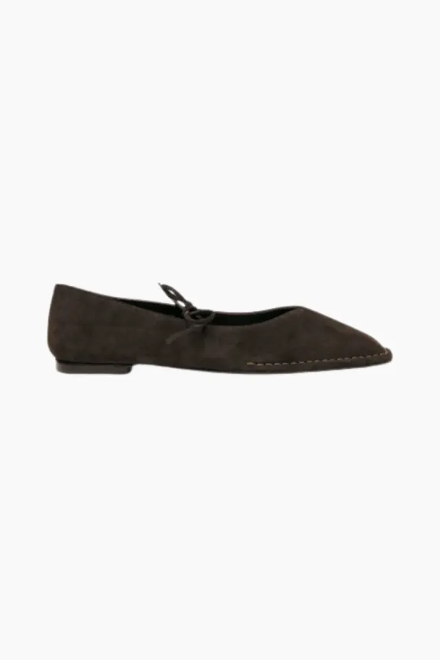 Alohas Sway Suede Coffee Brown Leather Ballet Flats – Suede Coffee Brown — produktfoto