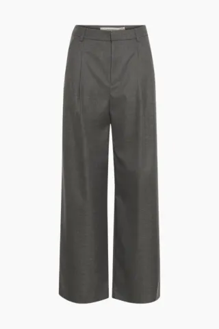 Gestuz GZpaula MW Wide Pants – Dark Grey Melange — produktfoto