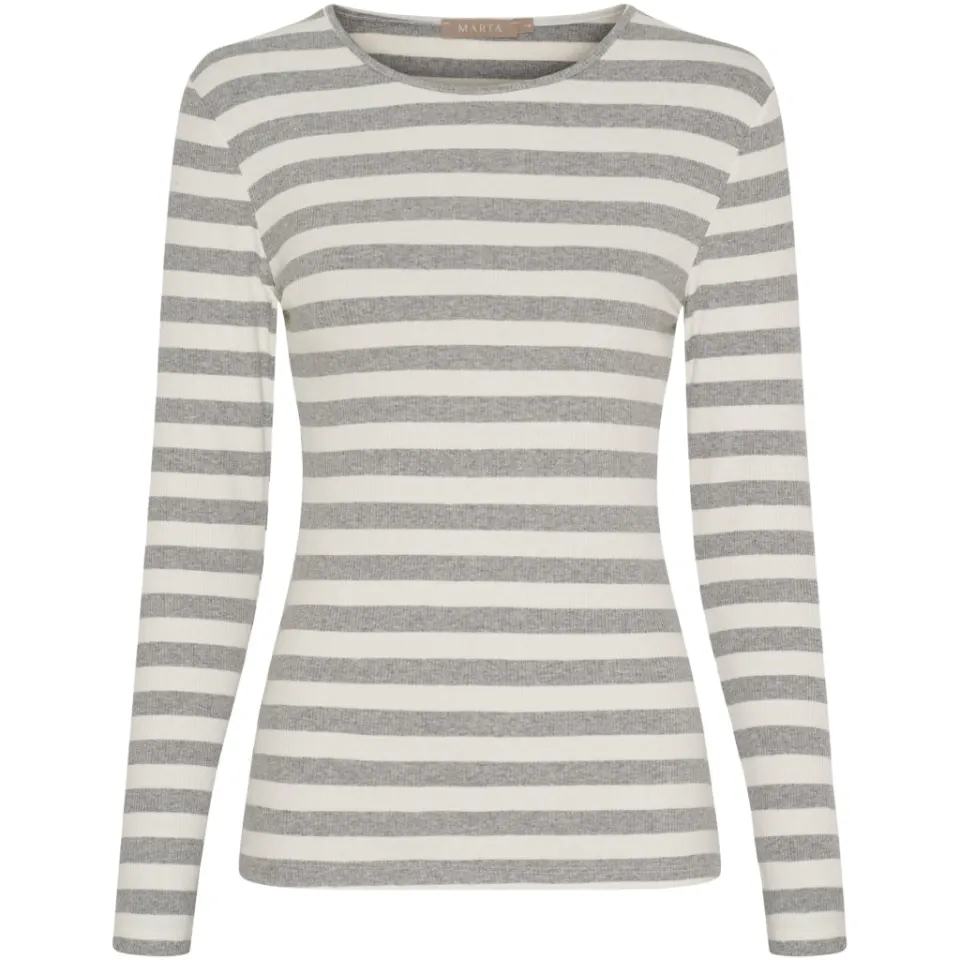 Marta du Château langærmet t-shirt MdcBegonia 7702 – GreyMelange10 — produktfoto