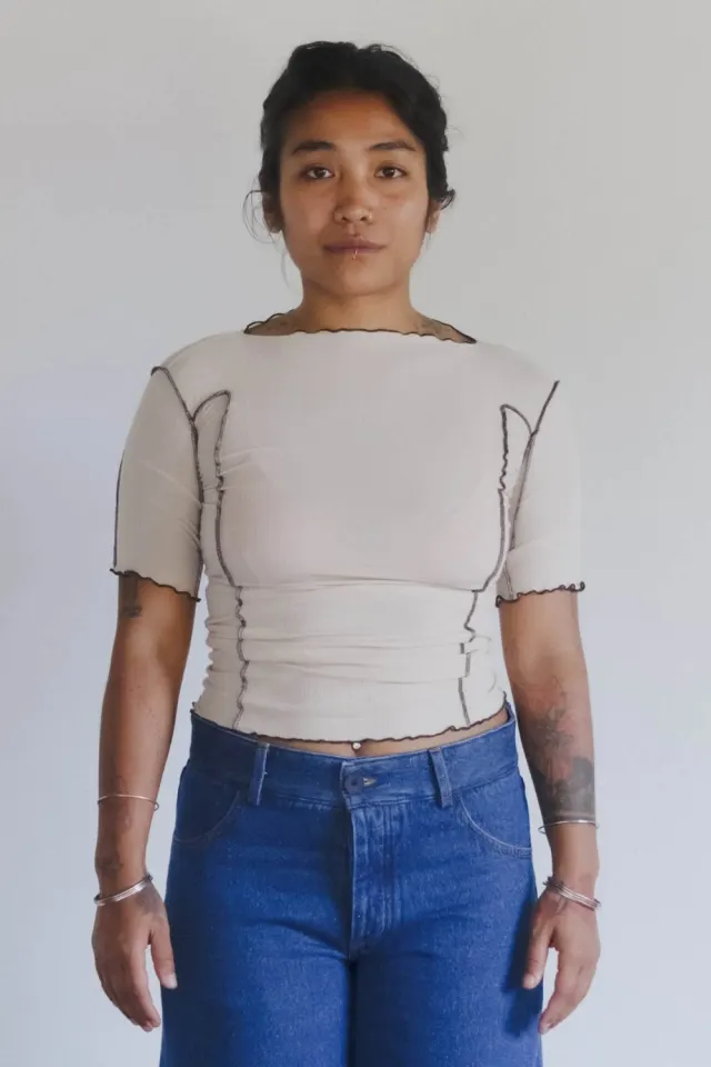 Baserange Omato 3/4 T-shirt – Dylan beige — produktfoto