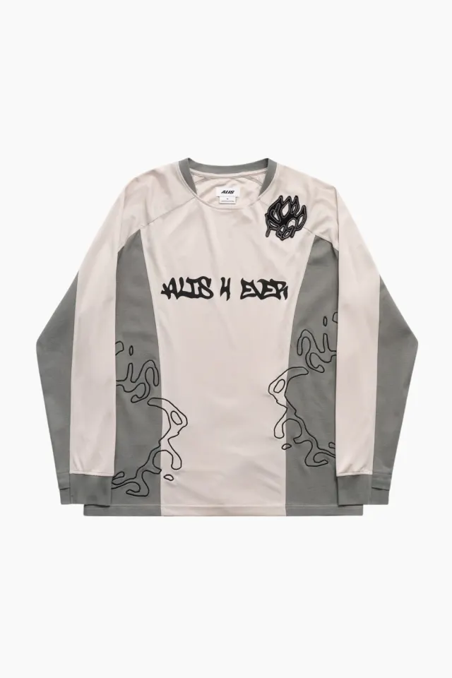 ALIS Coen Long Sleeve 2-layer Jersey – Sand/Grey — produktfoto