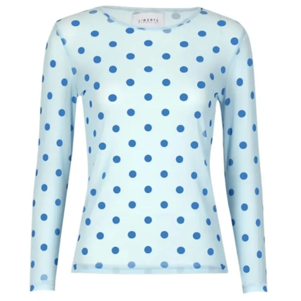 Liberté bluse Mesh – LIGHTBLUE BLUE DOT — produktfoto
