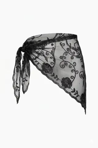 byQNTS Sille Lace Scarf – sort — produktfoto