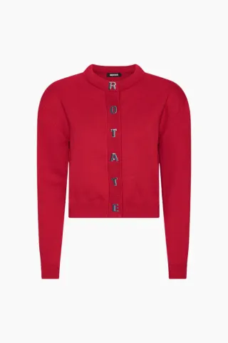 Rotate Firm Knit Cardigan – Scooter Red — produktfoto