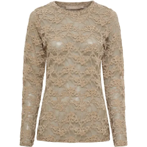 Marta du Château langærmet blonde t-shirt MdcPrimula 8941 – Fango — produktfoto