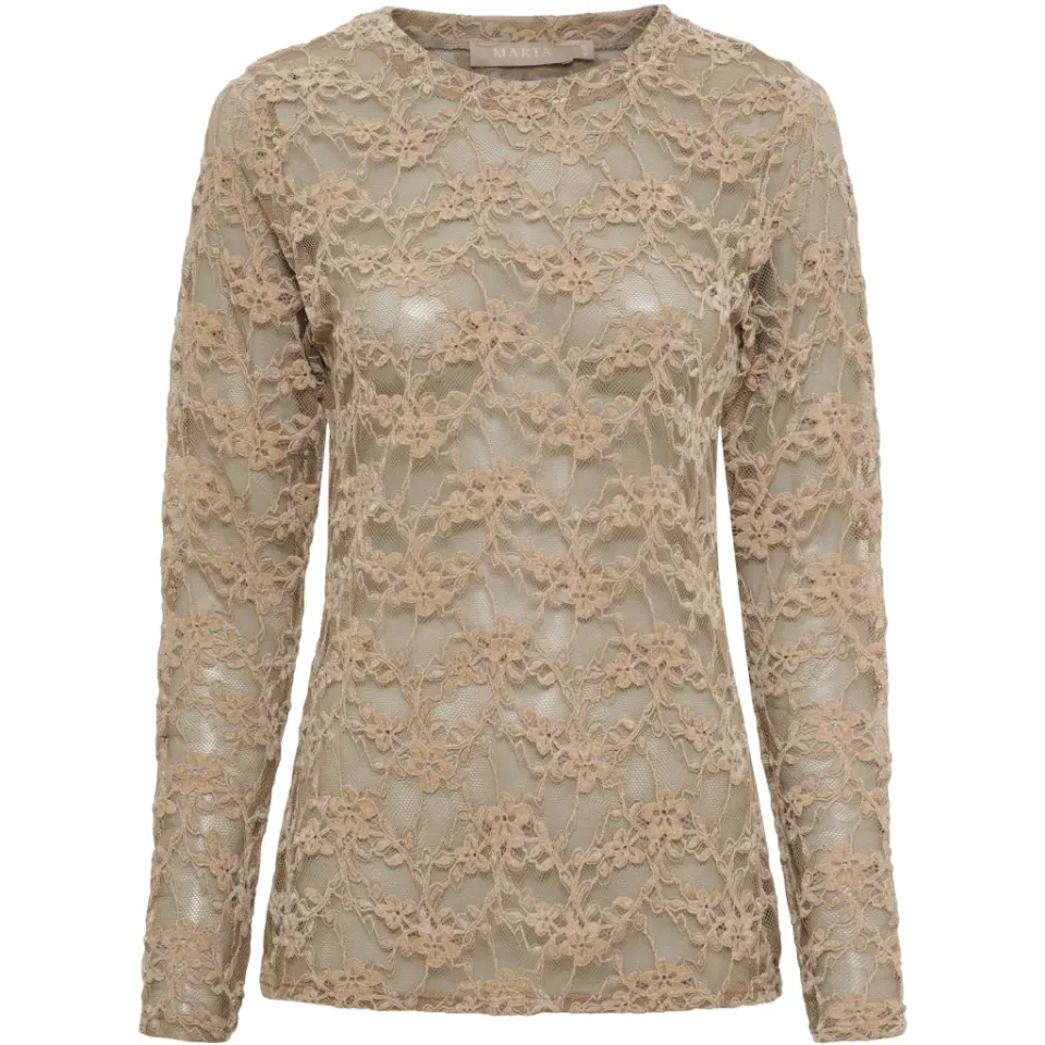 Marta du Château langærmet blonde t-shirt MdcPrimula 8941 – Fango — produktfoto