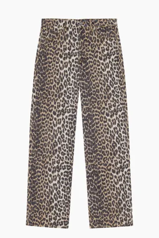 GANNI Print Denim Izey J1527 – leopard — produktfoto